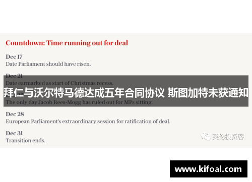 拜仁与沃尔特马德达成五年合同协议 斯图加特未获通知